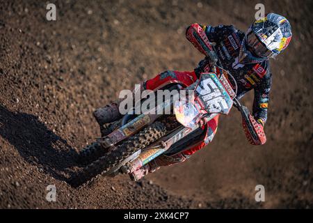 Championnat du monde de motocross 13-MXGP de Cech Republik-21 Luglio 2024-MX2 Class-Simon Laengenfelder-Team GasGas Factory pendant MXGP de République tchèque, course de Motocross en République tchèque, République tchèque, 21 juillet 2024 Banque D'Images