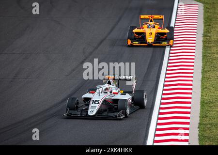 16 BOUCLIERS Cian (gbr), Hitech Pulse-Eight, Dallara F3 2019, action lors de la 8ème manche du Championnat FIA de formule 3 2024 du 19 au 21 juillet 2024 sur le Hungaroring, à Mogyorod, Hongrie - photo Xavi Bonilla / DPPI Banque D'Images