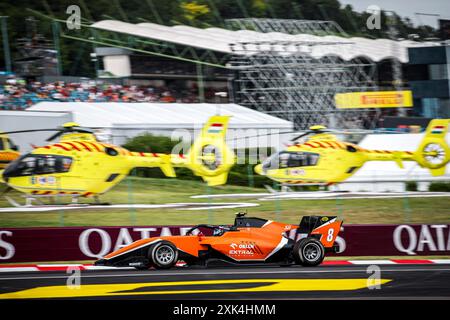 08 SZTUKA Kacper (pol), MP Motorsport, Dallara F3 2019, action lors de la 8ème manche du Championnat FIA de formule 3 2024 du 19 au 21 juillet 2024 sur le Hungaroring, à Mogyorod, Hongrie - photo Xavi Bonilla / DPPI Banque D'Images