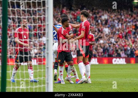 Édimbourg, Royaume-Uni. 20 juillet 2024. Le milieu de terrain de Manchester United Amad Diallo (16 ans) marque un BUT 0-1 et célèbre le match amical de pré-saison des Glasgow Rangers FC contre Manchester United FC au Scottish Gas Murrayfield Stadium, Édimbourg, Écosse, Royaume-Uni le 20 juillet 2024 crédit : Every second Media/Alamy Live News Banque D'Images