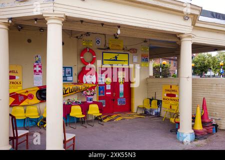 Station de patrouille de Chalkwell Beach près de Southend on Sea Banque D'Images