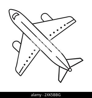 Icône contour de l'avion vecteur fond blanc Illustration de Vecteur