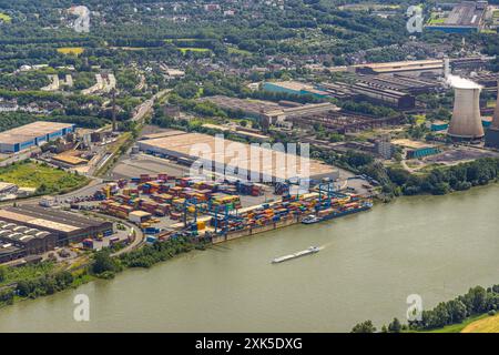 Luftbild, Duisburg-Süd, duisport logport II Zwei am Fluss Rhein, Wanheim-Angerhausen, Duisburg, Ruhrgebiet, Rhénanie-du-Nord-Westphalie, Deutschland ACHTUNGxMINDESTHONORARx60xEURO *** vue aérienne, Duisbourg Sud, duisport logport II Zwei am Fluss Rhein, Wanheim Angerhausen, Duisbourg, région de la Ruhr, Rhénanie du Nord-Westphalie, Allemagne ATTENTIONxMINDESTHONORARx60xEURO Banque D'Images