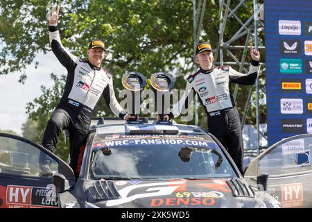 Liepaja, Lettonie. 21 juillet 2024. ROVANPERA Kalle, Toyota GR Yaris Rally1, portrait, podium, portrait pendant le Rallye, Lettonie. , . WRC World Rally car Championship, du 18 au 21 juillet 2024 à Liepaja, Lettonie - photo Nikos Katikis/DPPI crédit : DPPI Media/Alamy Live News Banque D'Images