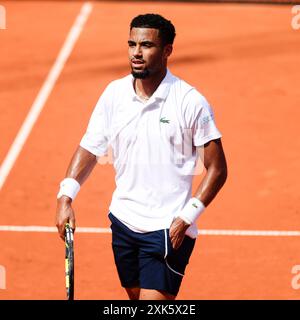 Hambourg, Allemagne. 21 juillet 2024. Tennis : ATP Tour - Hambourg, simples, hommes, finale. Zverev (Allemagne) − fils (France). Arthur fils réagit. Crédit : Frank Molter/dpa/Alamy Live News Banque D'Images