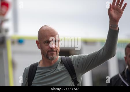 ÉDIMBOURG, ÉCOSSE - 20 JUILLET 2024 : Erik Ten Hag, entraîneur de Manchester United, arrive à Scottish Gas Murrayfield pour le match contre les Rangers. Banque D'Images