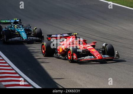 Budapest, Hongrie. 21 juillet 2024. #55 Carlos Sainz (ESP, Scuderia Ferrari HP), #14 Fernando Alonso (ESP, Aston Martin Aramco F1 Team), Grand Prix de F1 de Hongrie à Hungaroring le 21 juillet 2024 à Budapest, Hongrie. (Photo de HOCH Zwei) crédit : dpa/Alamy Live News Banque D'Images