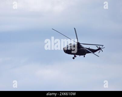 Royal Navy Westland Sea King HC4 en vol Banque D'Images