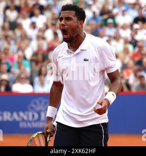 Hambourg, Allemagne. 21 juillet 2024. Tennis : ATP Tour - Hambourg, simples, hommes, finale. Zverev (Allemagne) − fils (France). Arthur fils réagit. Crédit : Frank Molter/dpa/Alamy Live News Banque D'Images