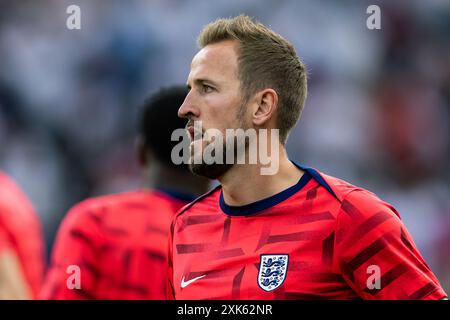 Harry Kane de l'Angleterre vu lors de la finale de l'UEFA EURO 2024 entre l'Espagne et l'Angleterre à l'Olympiastadion Berlin à Berlin, Allemagne. Banque D'Images