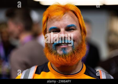 Londres, Royaume Uni. 21 juillet 2024. Portrait de fan lors de l'ePrix Hankook Londres 2024, 10e meeting du Championnat du monde ABB FIA Formula E 2023-24, sur l'Excel Londres du 18 au 21 juin 2024 à Londres, Royaume-Uni - photo Javier Jimenez/DPPI crédit : DPPI Media/Alamy Live News Banque D'Images