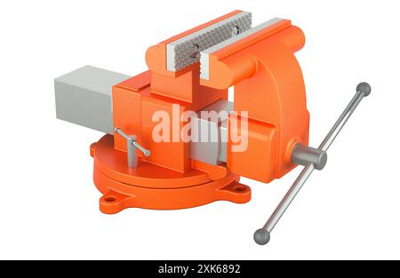 ETAU d'établi en acier avec base d'enclume. Rendu 3D isolé sur fond blanc Banque D'Images