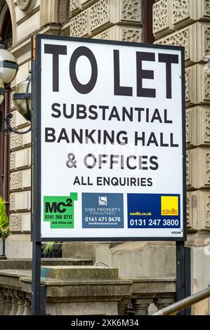 Hall bancaire et bureaux à Let Sign, 30 St Vincent place, Glasgow, Écosse, Royaume-Uni, Europe Banque D'Images