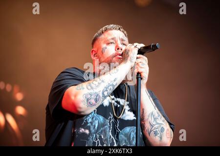 Vila Nova de Gaia, Portugal. 20 juillet 2024. L'auteur-compositeur-interprète britannique Rag N Bone Man, Rory Charles Graham, se produira le 20 juillet 2024 à Vila Nova de Gaia, au Portugal, pour la deuxième journée du festival Meo Mares Vivas. (Photo de Rita Franca/NurPhoto) crédit : NurPhoto SRL/Alamy Live News Banque D'Images