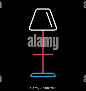 Vecteur de lampadaire sur l'icône de fond noir. Panneau de lampe de nuit. Symbole graphique pour meubles, conception de site Web et d'applications, logo, application, interface utilisateur Illustration de Vecteur