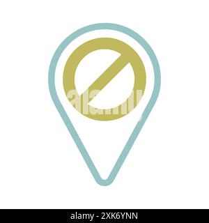 Icône isolée de schéma de broches interdite. Pointeur de carte. Manifestation, manifestation, manifestation, grève, révolution. Symbole graphique pour la conception de votre site Web, logo, Illustration de Vecteur
