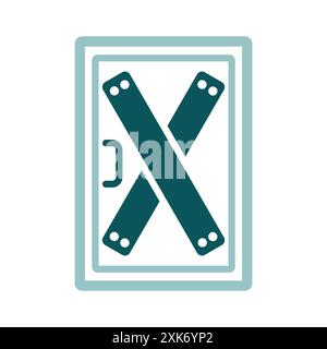 Icône isolée de vecteur de porte intégrée, installation de cartes sur la porte pour empêcher tout accès non autorisé, ou abandonnée. Manifestation, manifestation, grève, revo Illustration de Vecteur