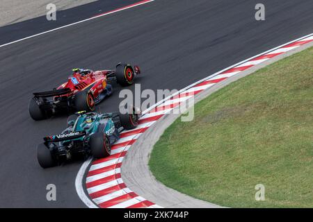 Budapest, Hongrie. 21 juillet 2024. #14 Fernando Alonso (ESP, Aston Martin Aramco F1 Team), #55 Carlos Sainz (ESP, Scuderia Ferrari HP), Grand Prix de F1 de Hongrie à Hungaroring le 21 juillet 2024 à Budapest, Hongrie. (Photo de HOCH Zwei) crédit : dpa/Alamy Live News Banque D'Images