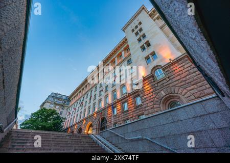 Sofia, Bulgarie. 25 mai 2024. Vue extérieure du Palais présidentiel construit en 1950 pendant la période communiste Banque D'Images