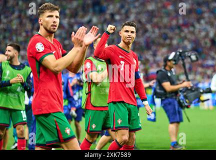 Team POR à 11m penalty shoot out, Cristiano RONALDO, Por 7 dans le meilleur des 16 match PORTUGAL - SLOVÉNIE 3-0 N.E. des Championnats d'Europe de l'UEFA 2024 le 01 juillet 2024 à Francfort, Allemagne. Photographe : Peter Schatz Banque D'Images