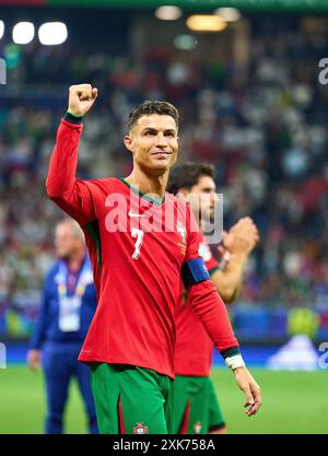 Team POR à 11m penalty shoot out, Cristiano RONALDO, Por 7 dans le meilleur des 16 match PORTUGAL - SLOVÉNIE 3-0 N.E. des Championnats d'Europe de l'UEFA 2024 le 01 juillet 2024 à Francfort, Allemagne. Photographe : Peter Schatz Banque D'Images