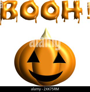 citrouille d'halloween , lanterne de jack, booh writen - site web, email, carte de voeux, présentation, carte postale, livre, t-shirt, sweat-shirt, autocollant, livre, cadeau Illustration de Vecteur