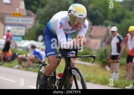 DUJARDIN Sandy TotalEnergies lors du Tour de France 2024, étape 7, contre la montre individuel, nuits-Saint-Georges - Gevrey-Chambertin (25,3 km) le 5 juillet 2024 à Gevrey-Chambertin, France - photo Laurent Lairys / DPPI Banque D'Images