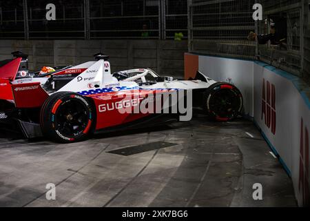 01 DENNIS Jake (gbr), Andretti Global, Porsche 99X Electric, en action lors de l'ePrix Hankook London 2024, 10ème meeting du Championnat du monde ABB FIA Formula E 2023-24, sur l'Excel London du 18 au 21 juin 2024 à Londres, Royaume-Uni - photo Javier Jimenez / DPPI Banque D'Images