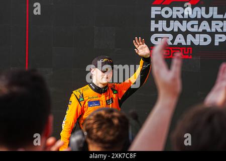 Mogyorod, Hongrie. 21 juillet 2024. Oscar Piastri (AUS) - McLaren Formula 1 Team - McLaren MCL38 - Mercedes célèbre sa première victoire en F1 lors de Raceday, le dimanche 21 juillet, du Grand Prix de Hongrie de formule 1 2024, qui aura lieu sur le circuit Hungaroring de Mogyorod, Budapest, Hongrie, du 19 au 21 juillet 2024 crédit : Alessio de Marco/Alamy Live News Banque D'Images