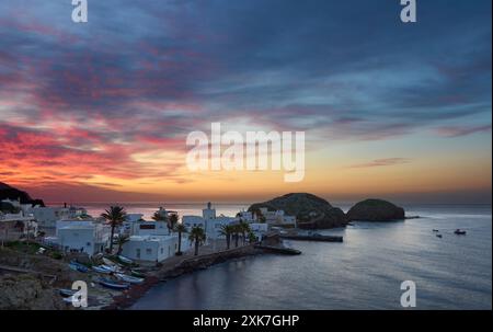 Lever du soleil la Isleta, Cabo de Gata Banque D'Images