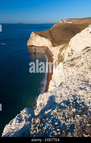 Bat's Head et Butter Rock vue depuis Swyre Head, Jurassic Coast, Lulworth, Dorset, Angleterre, Europe Banque D'Images