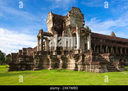 Angkor Wat temple, 12e siècle, le Khmer, Angkor, Site du patrimoine mondial de l'UNESCO, Siem Reap, Cambodge, Indochine, Asie du Sud-Est, l'Asie Banque D'Images