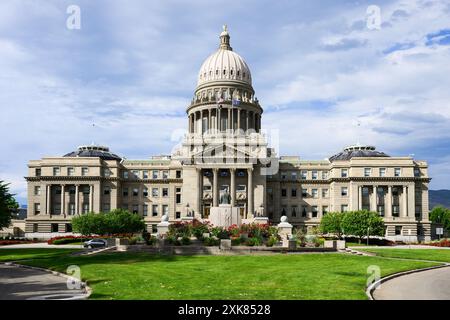 Façade du bâtiment du Capitole de l'État de l'Idaho dans le centre-ville de Boise Banque D'Images