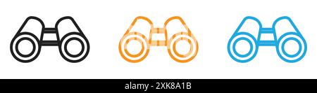 collection de logo vectoriel d'icône de jumelles ou groupe de pack groupé Illustration de Vecteur