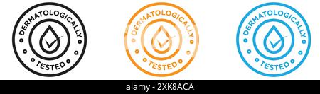 collection de logo vectoriel d'icône testée dermatologiquement ou groupe de pack groupé Illustration de Vecteur
