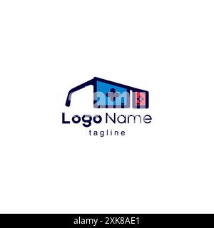 vecteur de conception de logo de lunettes de console Illustration de Vecteur