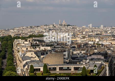 Paris, France, juin 05 vue de la basilique du Sacré-Couer au sommet de la colline Banque D'Images