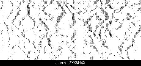 Bitmap de texture grainée froissée pixélisée. Fond froissé grunge tramé. Superposition abstraite en pointillé vieilli. Froisser le papier peint demi-ton. Toile de fond graphique rétro. Vecteur d'effet approximatif Illustration de Vecteur