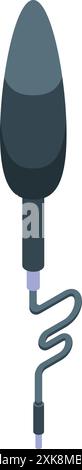 Microphone moderne se connecte à l'aide d'un câble avec prise jack à l'équipement pour l'enregistrement du son Illustration de Vecteur