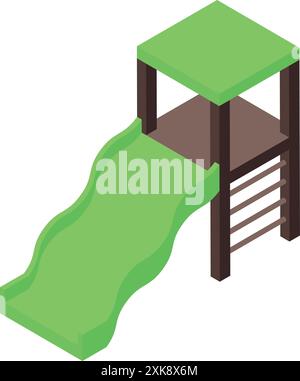 Toboggan coloré avec une échelle, offrant des heures de plaisir et de divertissement pour les enfants Illustration de Vecteur