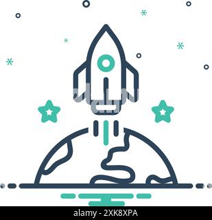Icône pour apollo, missile Illustration de Vecteur