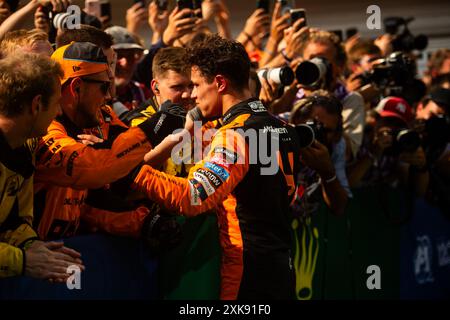 Budapest, Hongrie - 21 juillet 2024 : #4 Lando Norris (GBR, McLaren), parc ferme après le Grand Prix de Hongrie de F1 Banque D'Images