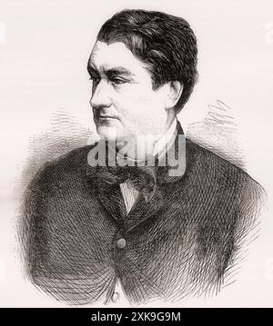 Richard Southwell Bourke, 6e comte de Mayo, 1822 – 1872, alias Lord Naas et Lord Mayo en Inde. Homme d'État britannique, membre éminent du Parti conservateur britannique, secrétaire en chef de l'Irlande et vice-roi de l'Inde. Extrait de Cassell's Illustrated History of England, publié vers 1880. Banque D'Images