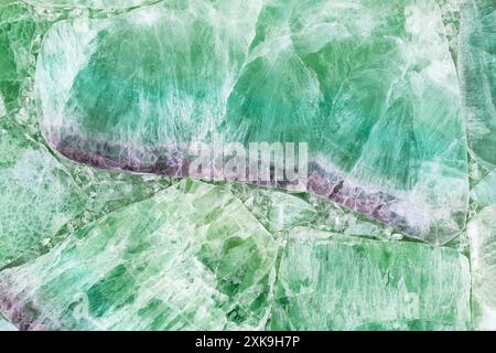 Fluorite verte. Matériau de dalle de pierre pour la décoration intérieure, extérieure de design. Banque D'Images