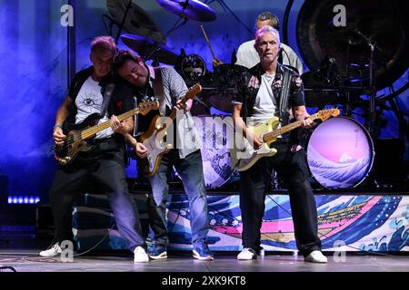 Guy Pratt, Lee Harris et Gary Kemp du Saucerful of secrets de Nick Mason lors de la tournée Set the Control Tour à l'Auditorium Parco della Musica Cavea en juillet Banque D'Images