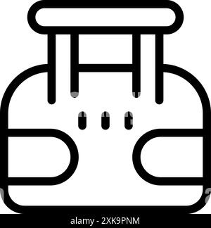 Icône de ligne d'un support de genou offrant stabilité et compression à un genou douloureux et blessé Illustration de Vecteur