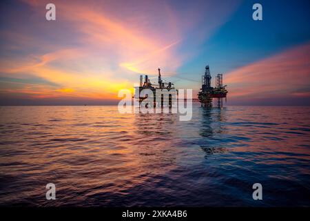 Production pétrolière au large du golfe du Mexique Banque D'Images