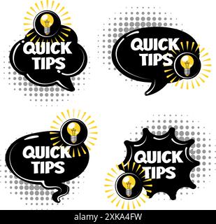 Mise en place des affiches conseils rapides Illustration de Vecteur