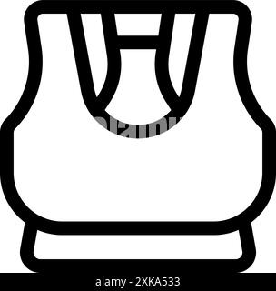Simple dessin noir d'un soutien-gorge de sport, parfait pour représenter des vêtements de sport Illustration de Vecteur