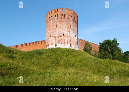 Ancienne tour 'Aigle' dans un paysage d'été sur une journée ensoleillée de juillet. Forteresse de Smolensk, Russie Banque D'Images